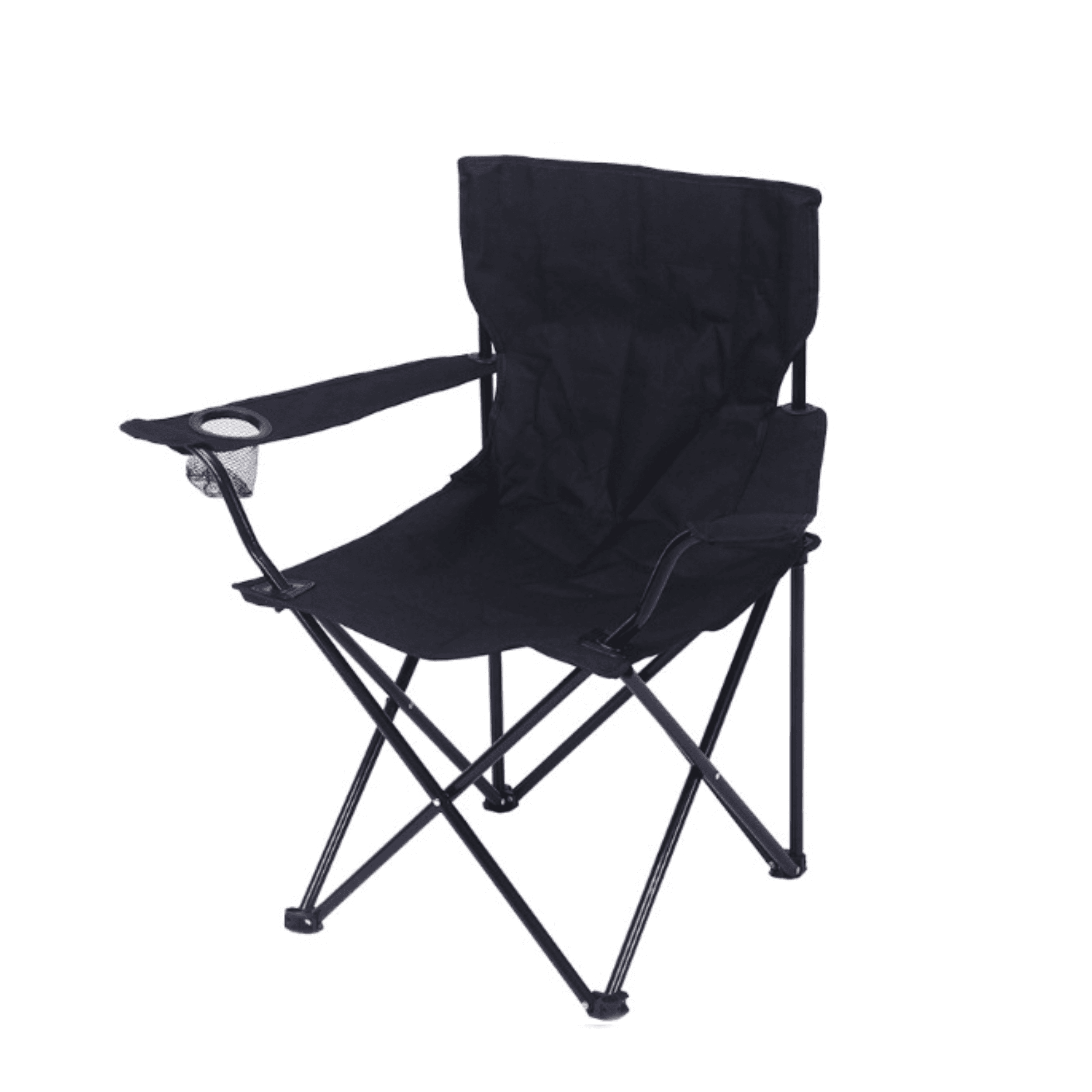 Krzesło składane turystyczne wędkarskie - kolor czarny