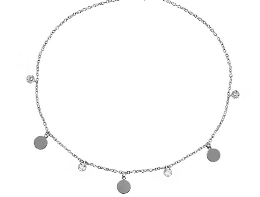 Necklace Celebrity Xuping minimalist circles - silver