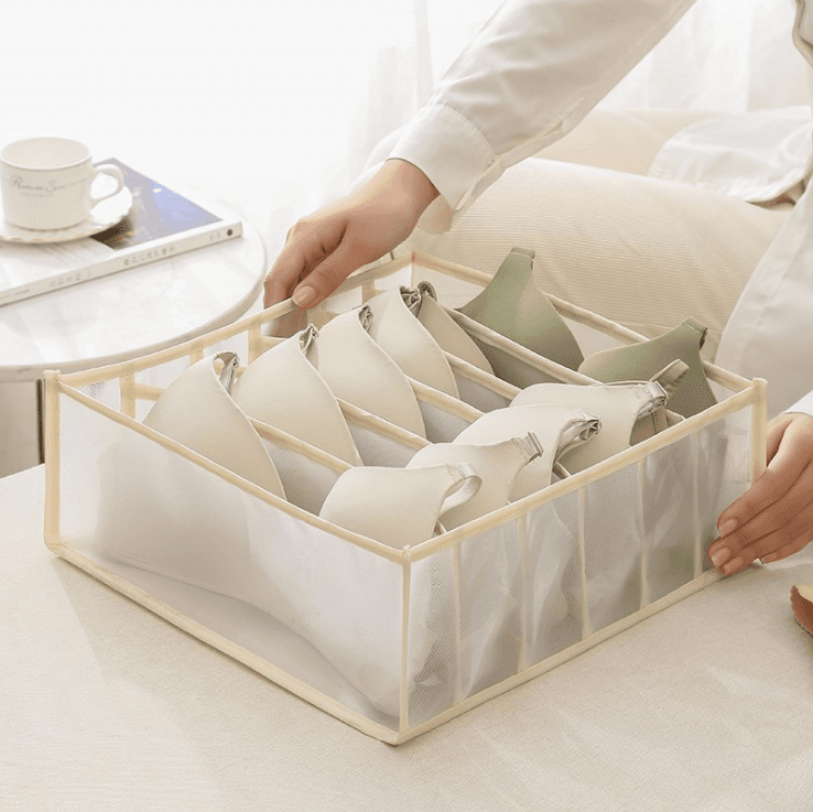 Wardrobe organizer 6 compartments for underwear – white