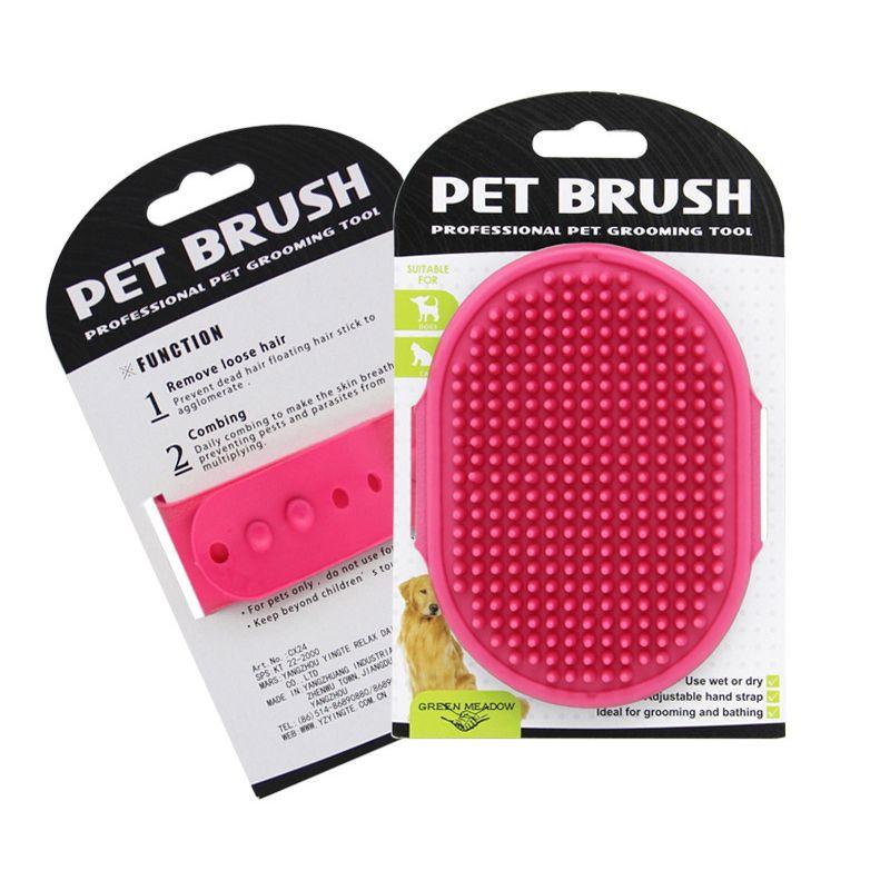 Massage brush for a dog - dark pink