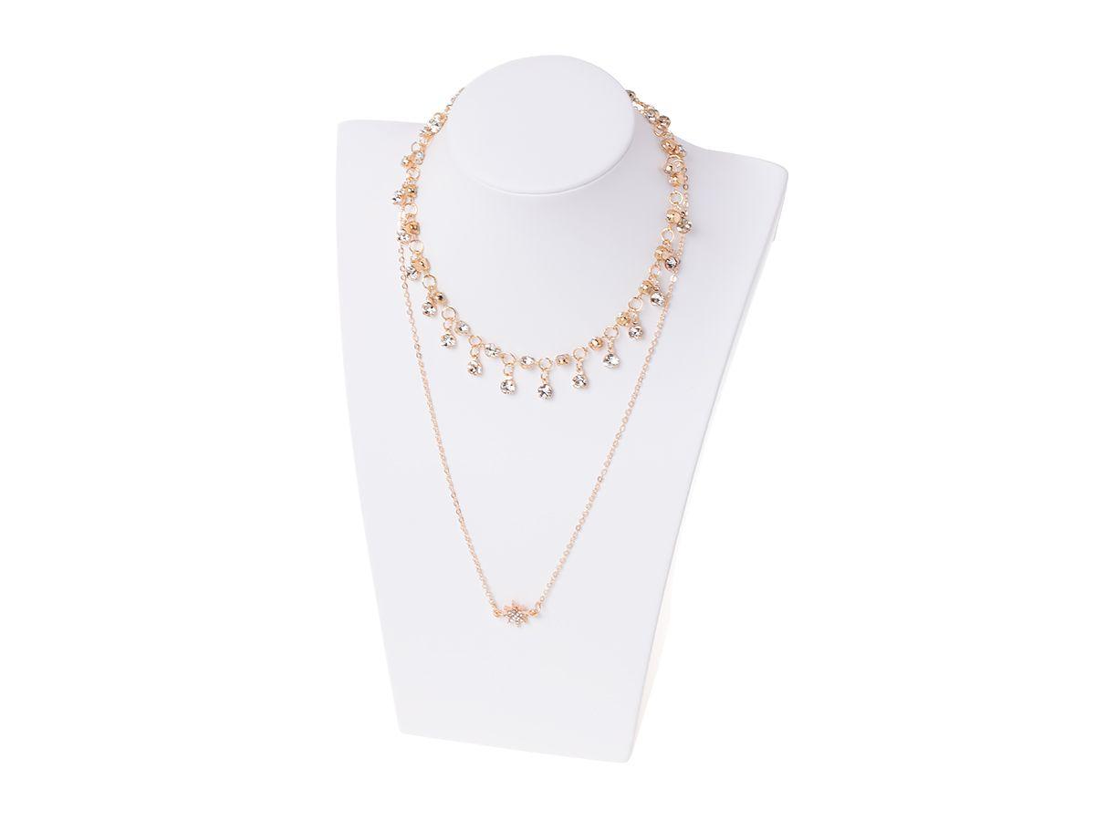 Necklace Chocker crystals - gold