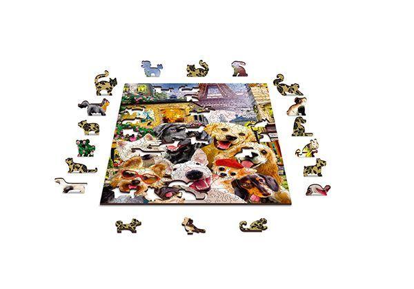 Wooden Puzzle with Figurines - Dogs in Paris M, 200 pieces