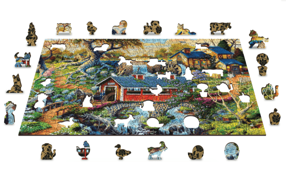 Wooden Puzzle with Figurines - Country Bridges