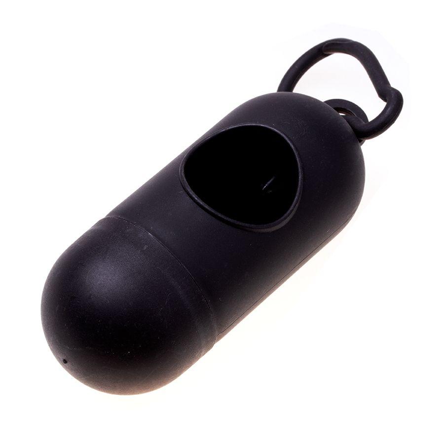 Container for bags with dog droppings - black