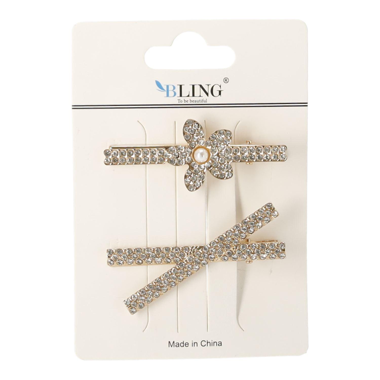 Hairpins, hairpins BLING 2 pcs. - gold, mix color