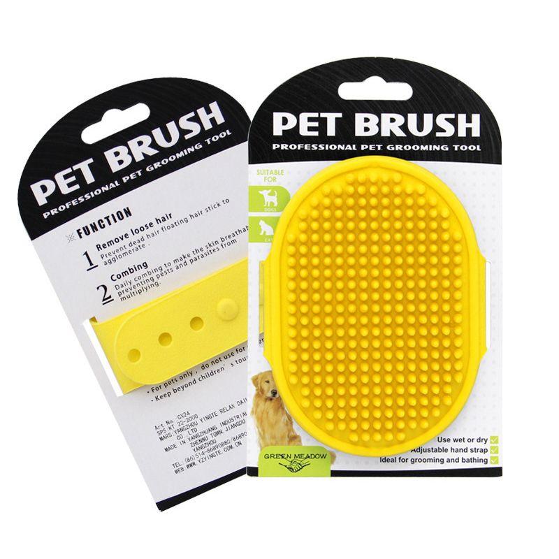 Massage brush for a dog - yellow