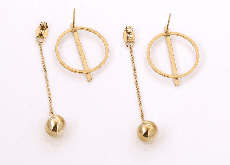 Long earrings Xuping wheels - gold