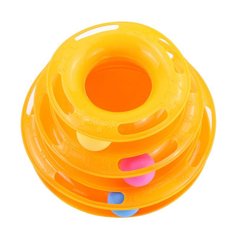 Interactive cat toy with balls - orange 