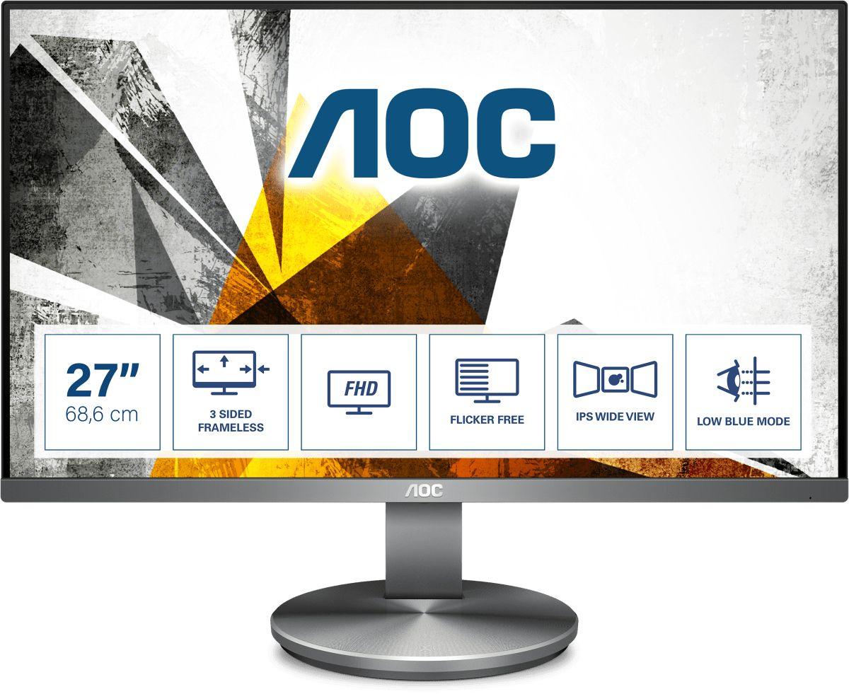 Monitor AOC I2790VQ/BT (27"; IPS/PLS; FullHD 1920x1080; DisplayPort, HDMI, VGA; kolor srebrny)