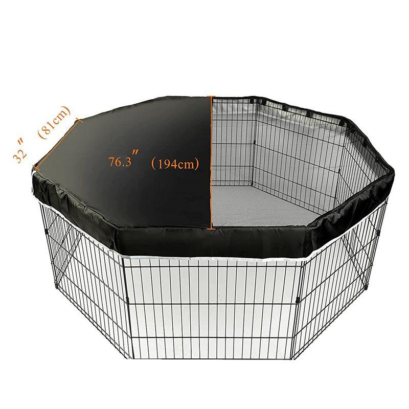 Sun visor for the playpen, 8-element dog run - black, size 81 cm