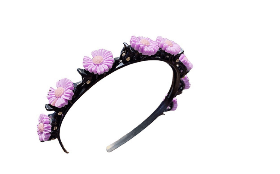 Headband with hairpins — flower, pattern I
