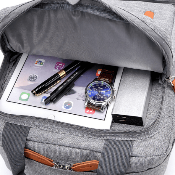 School backpack, student - light gray