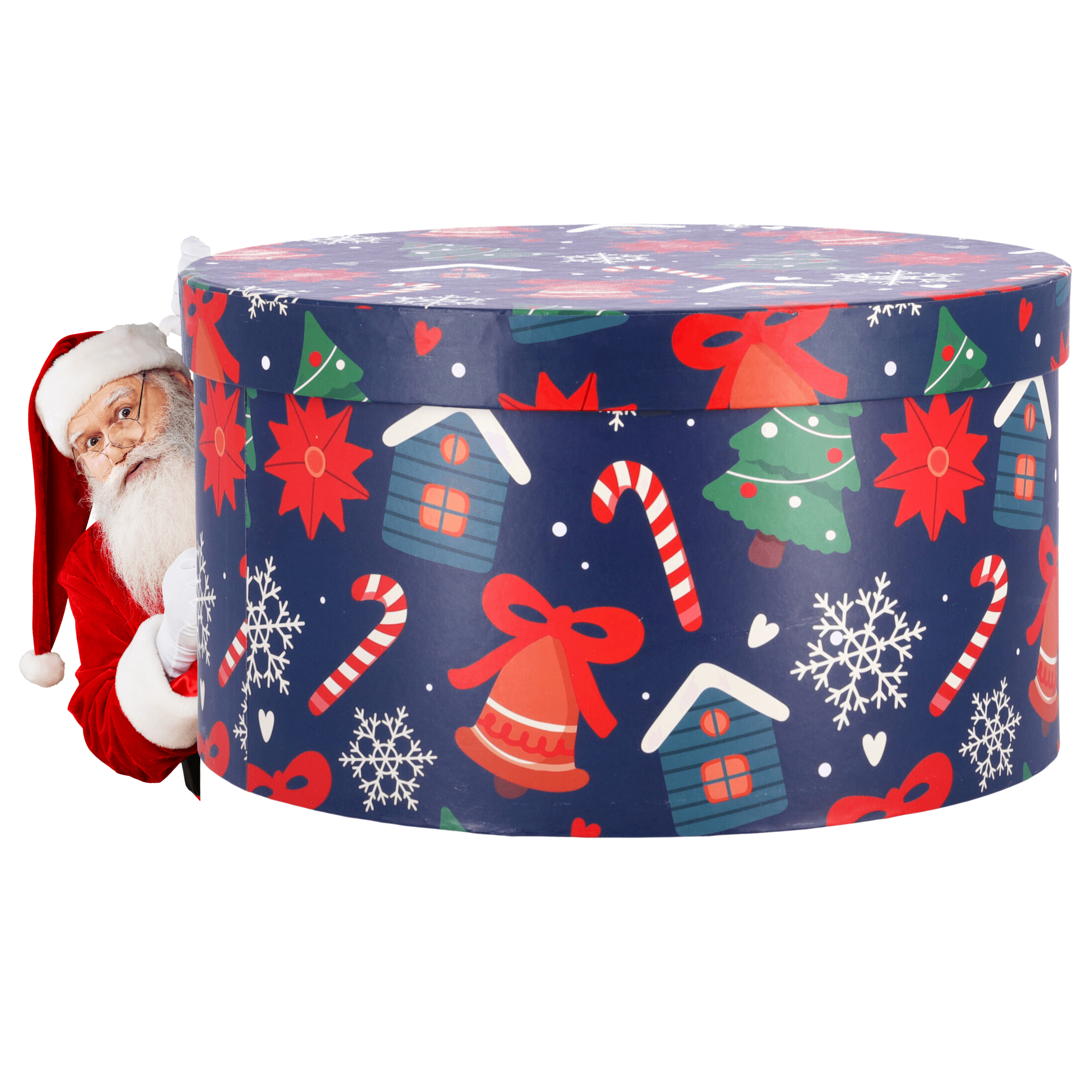 Christmas round gift box 16,8x9,7 cm