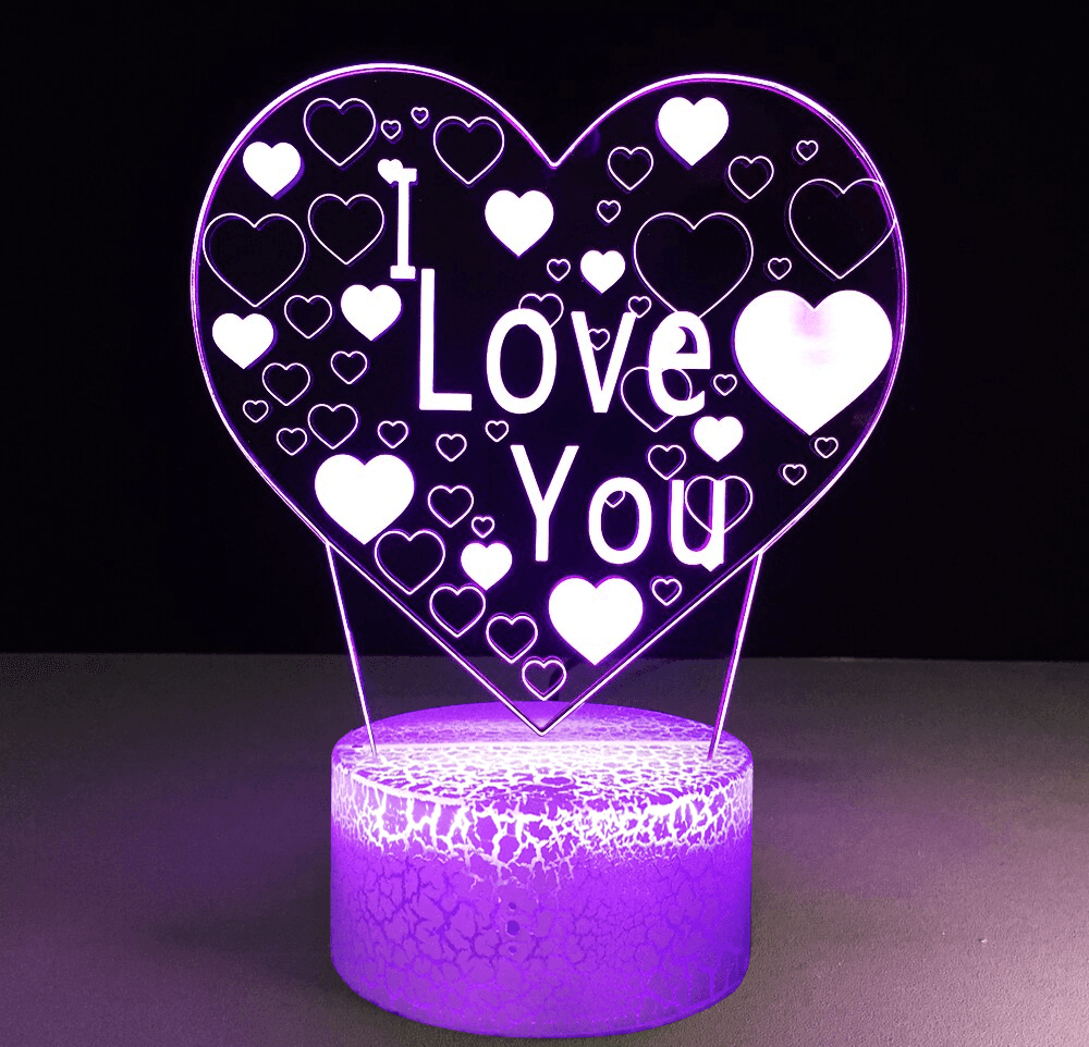 3D LED night lamp "I love you"