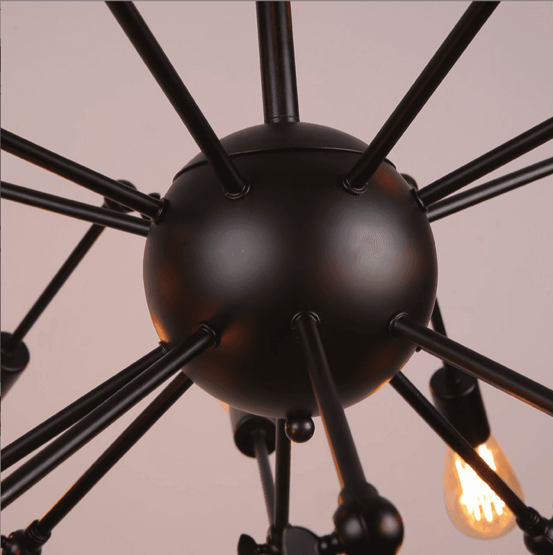 Nowoczesna lampa sufitowa/ Żyrandol Reto pająk - czarny, 12-ramienny