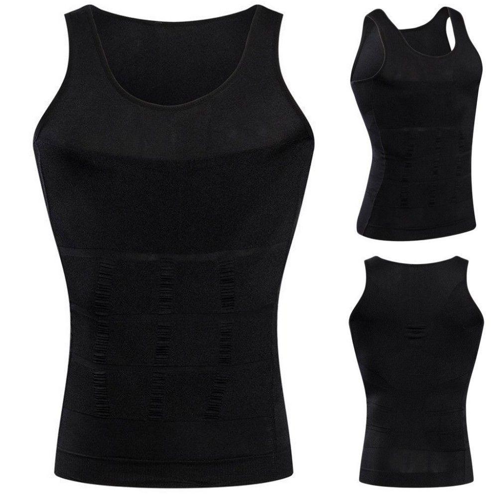 Men's modeling and slimming tank top - bringing relief to the spine - black XXL