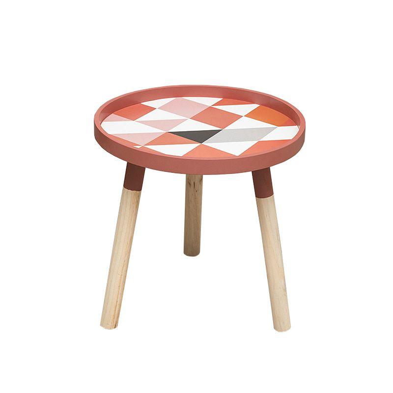 Okrągły stolik kawowy styl skandynawski - czerwony