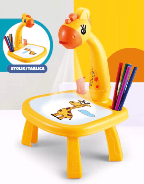 Multifunctional projector / projector for learning to draw - yellow giraffe