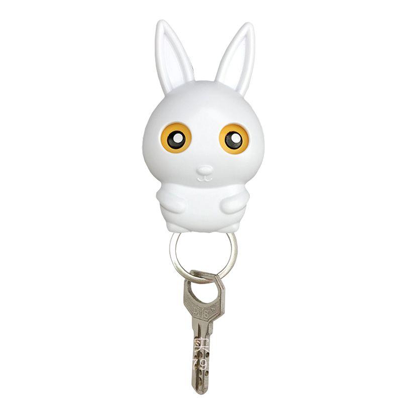 Wieszak na klucze- biały królik