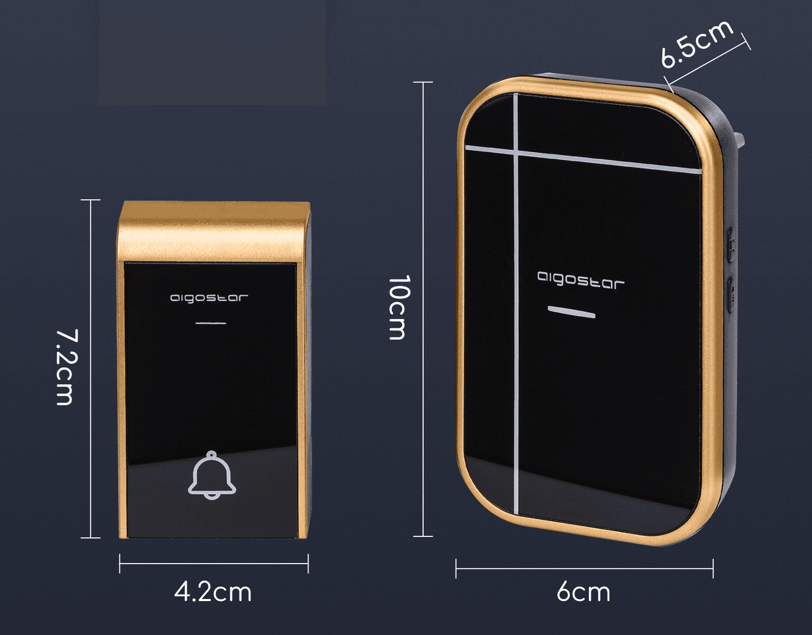 Wireless doorbell AC, golden black