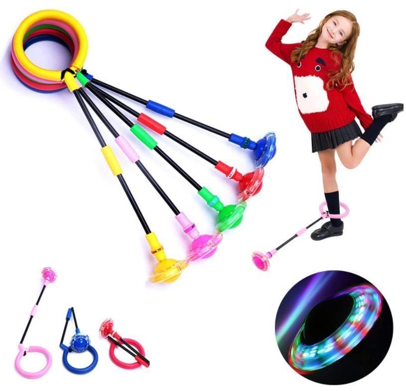Hula Hoop Skip Rope for Leg, Foldable for Children with LED Lights, purple