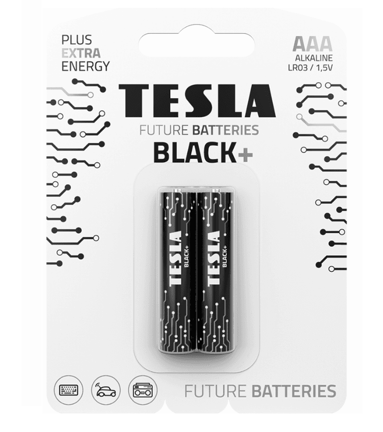 Alkaline battery TESLA BLACK+ LR03 B2 1.5V 2 PCS