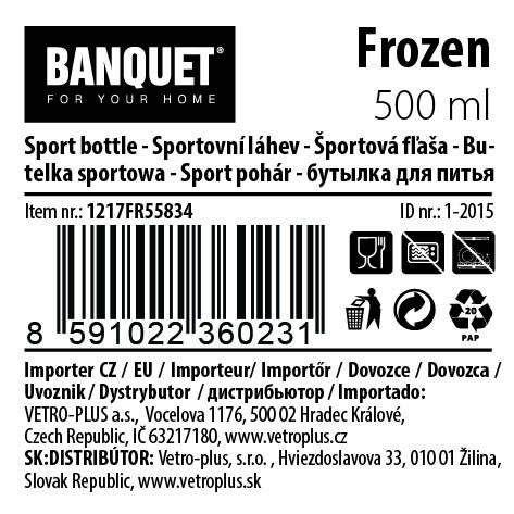 Sportowa butelka z pratyczną zakrętką 500ml Frozen