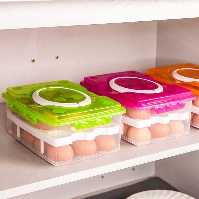 Container Egg box for fridge for 24 pcs - green
