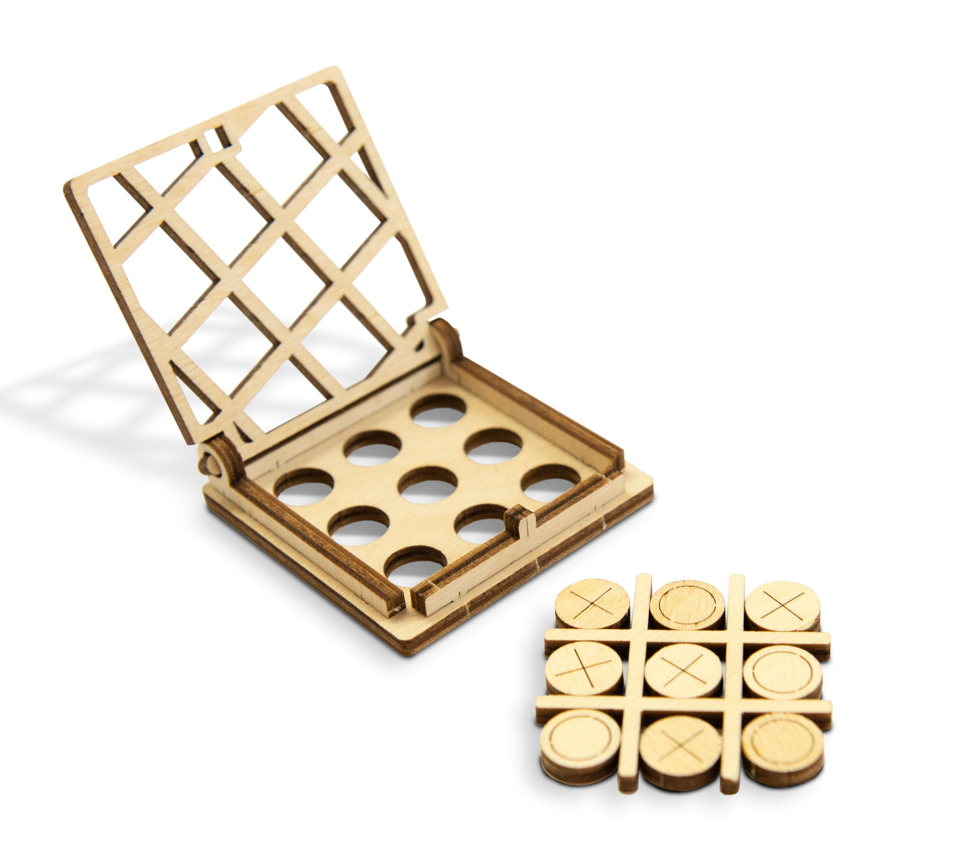 Drewniane Puzzle 3D – Gra Kółko i Krzyżyk z Drewna № 2