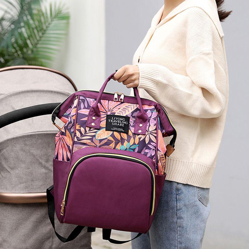 Oxford mum's backpack / bag - purple