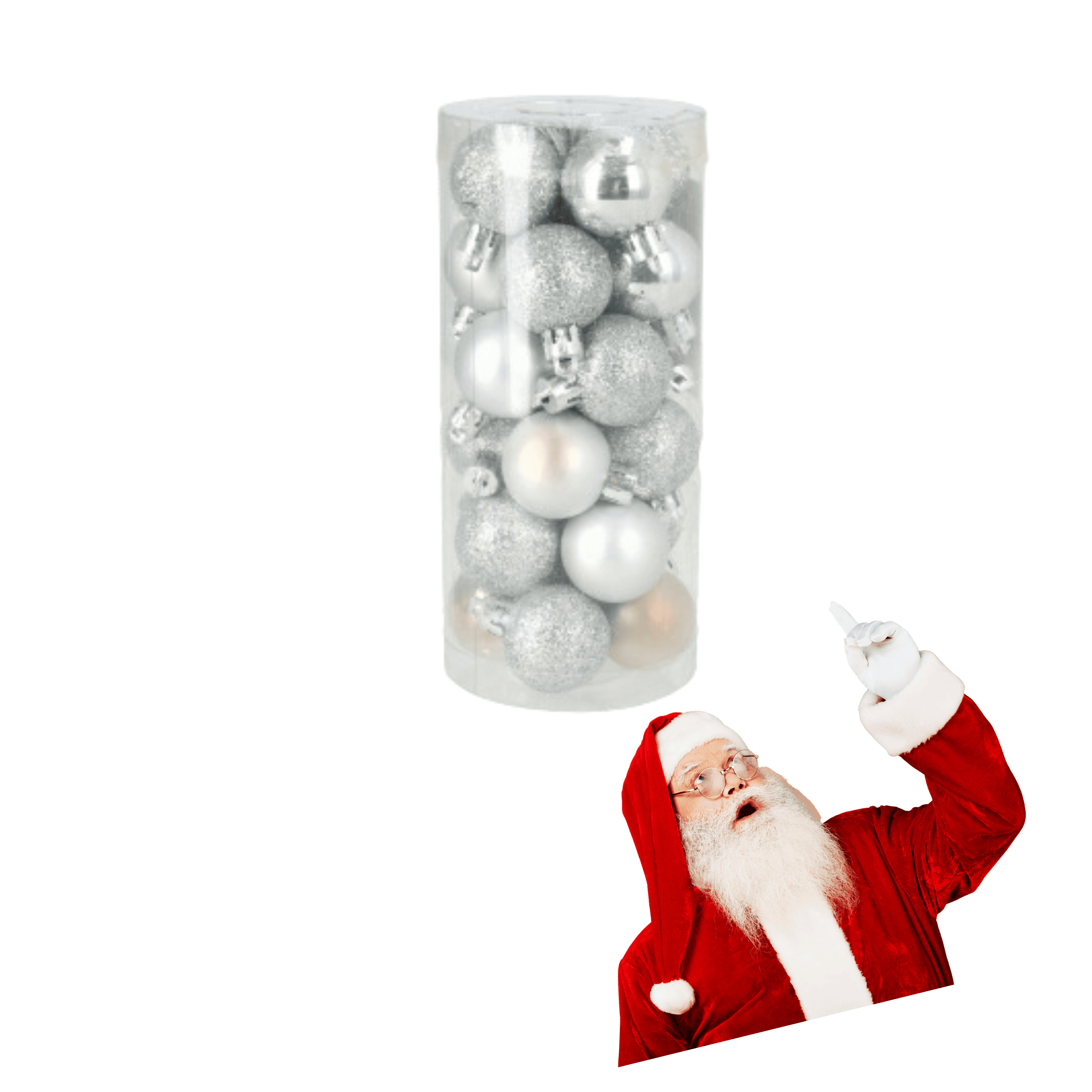 Set of Christmas balls 3cm (24 pieces) - silver
