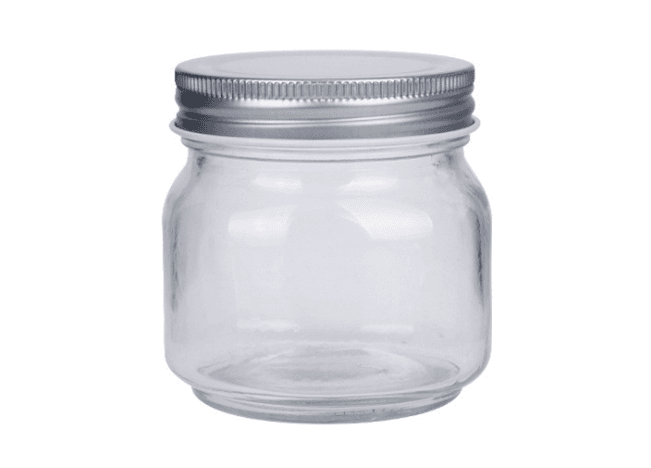 Glass jar for candles with a silver cap 250 ml