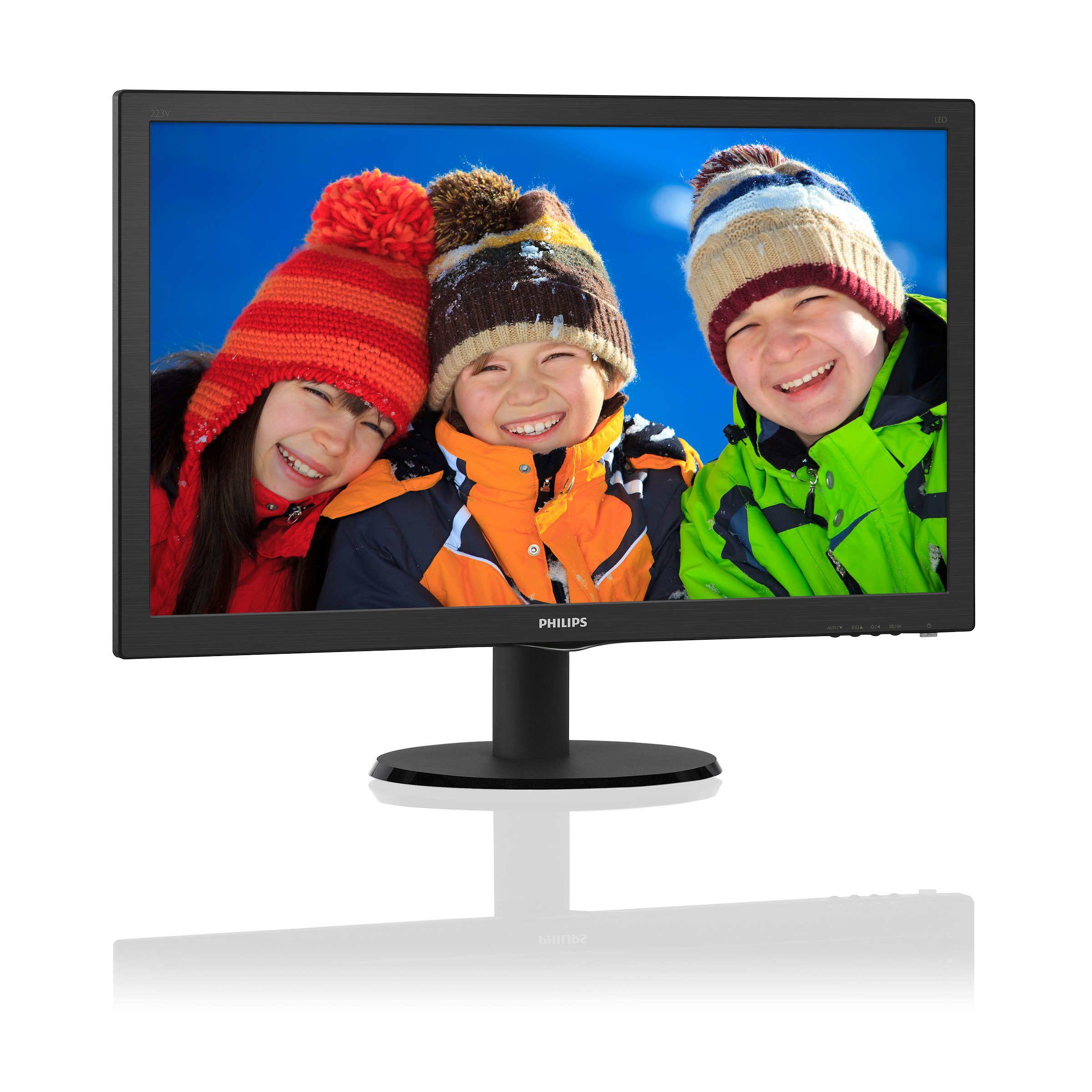 Monitor Philips 223V5LHSB2/00 (21,5"; TN; FullHD 1920x1080; HDMI, VGA; kolor czarny)