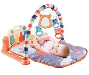Educational mat for babies with a piano - orange, model II
