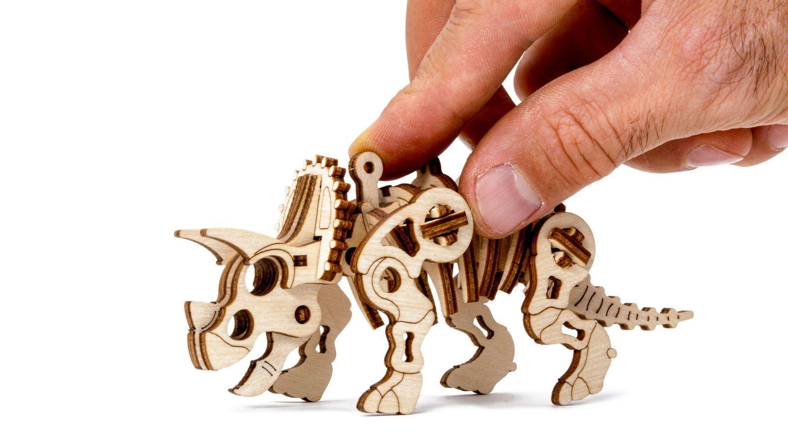 Wooden 3D Puzzle - Dinosaur Triceratops