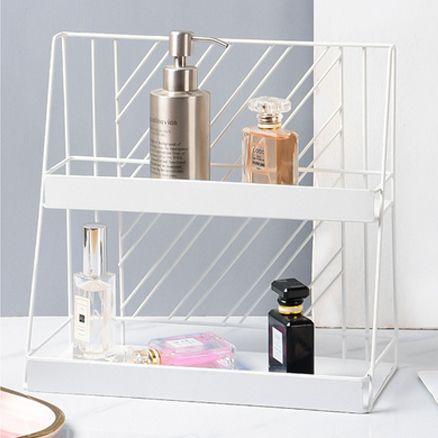 Two-tier shelf for cosmetics - white