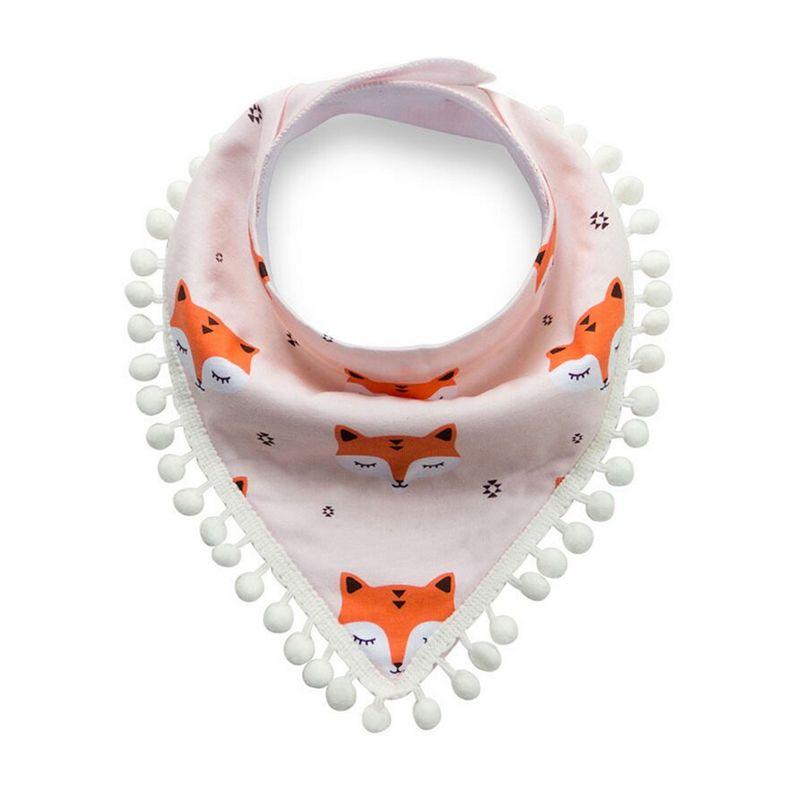 Baby scarf with pompoms - fox