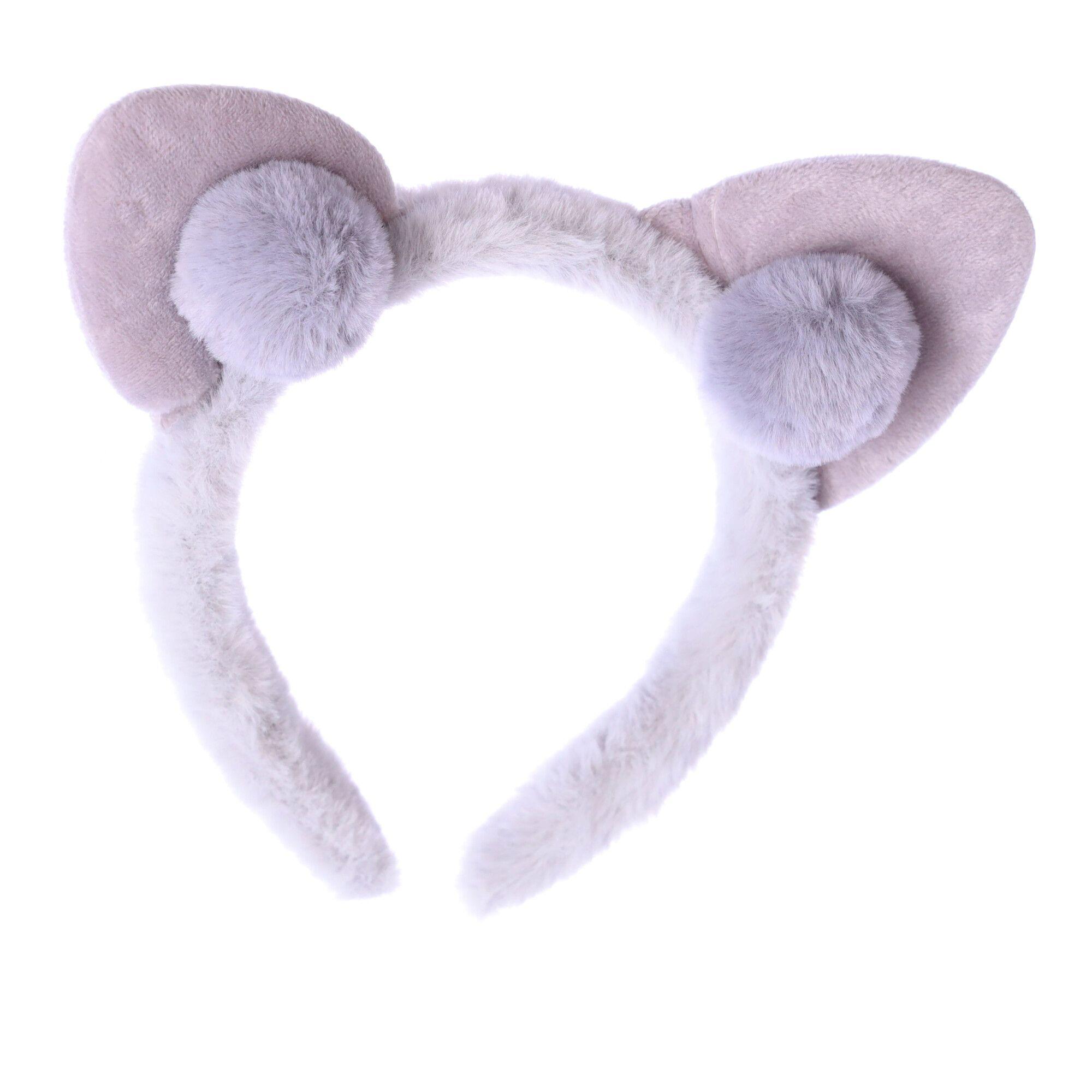 Plush headband with cat ears - gray