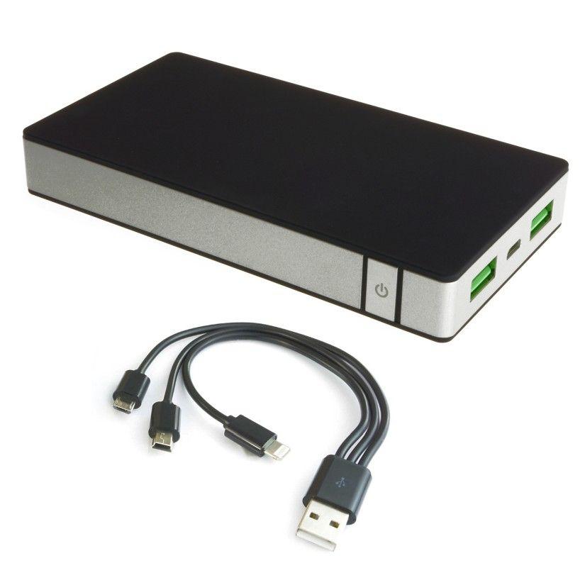 Power Bank PowerNeed P10000B (10000mAh; microUSB, USB 2.0; kolor czarny)