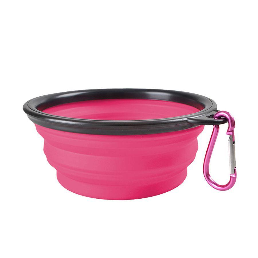Traveling dog bowl - dark pink