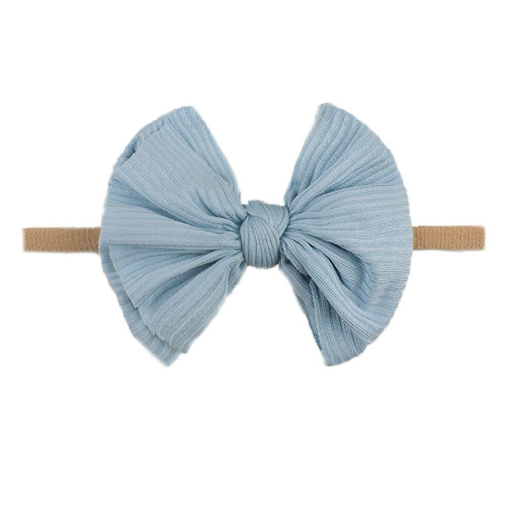 Baby headband with a bow - blue