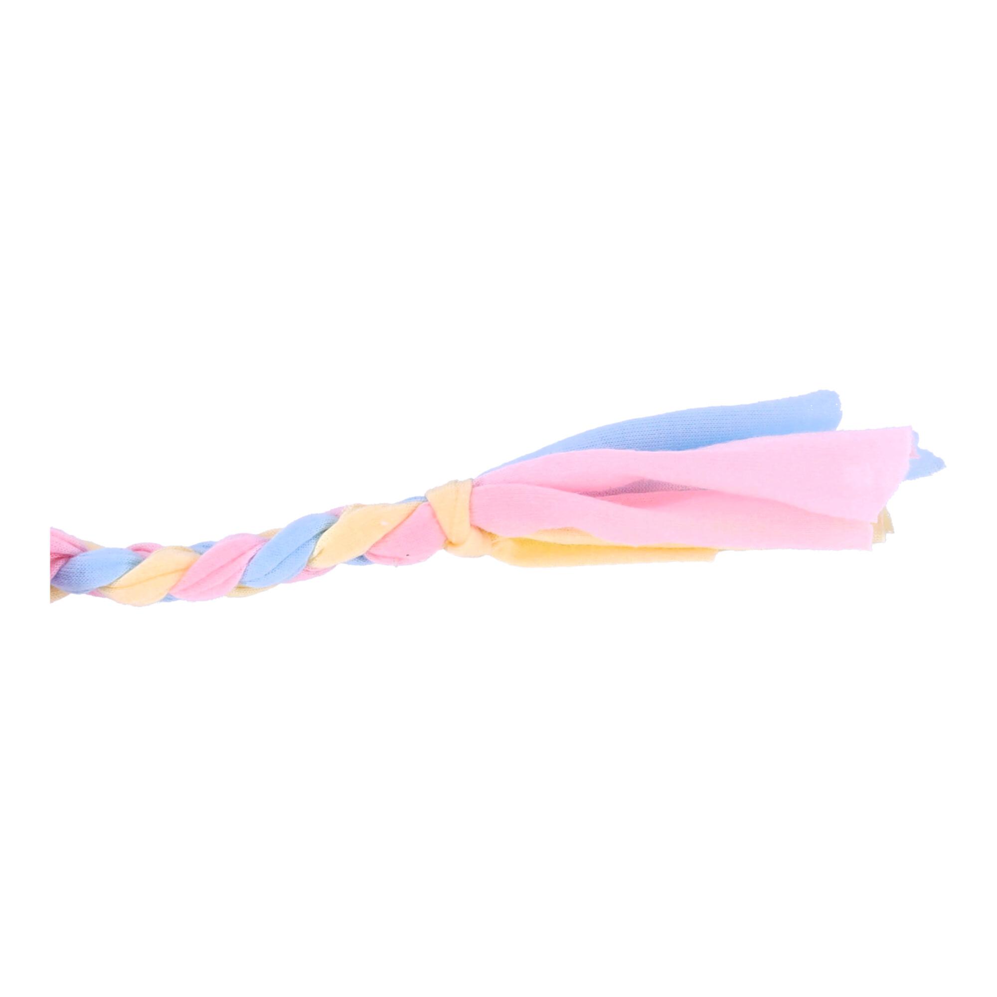 Kolorowa zabawka dla psa - gryzak ze sznurkiem, różowa