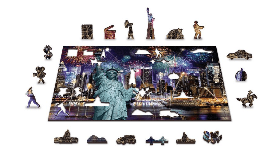 Drewniane Puzzle z figurkami – Nowy Jork nocą rozm. L, 400 elementów