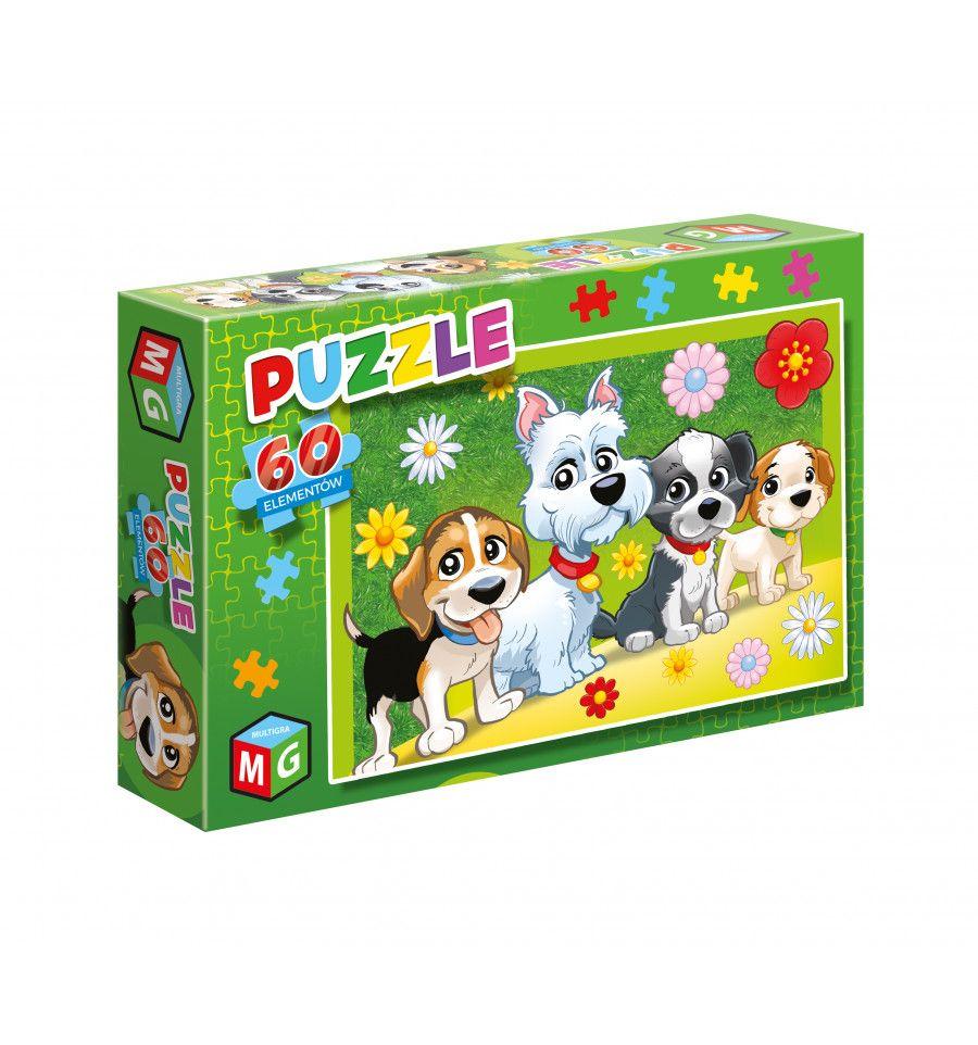 Educational toy Puzzle 60 - Dogs Flowers