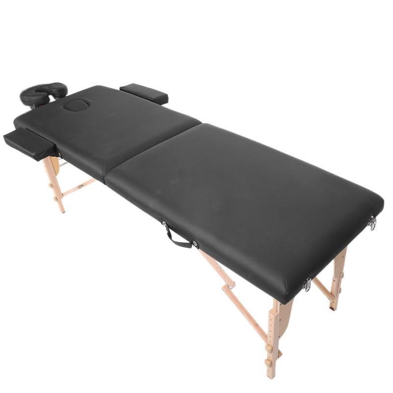 Składane łóżko do masażu - czarne