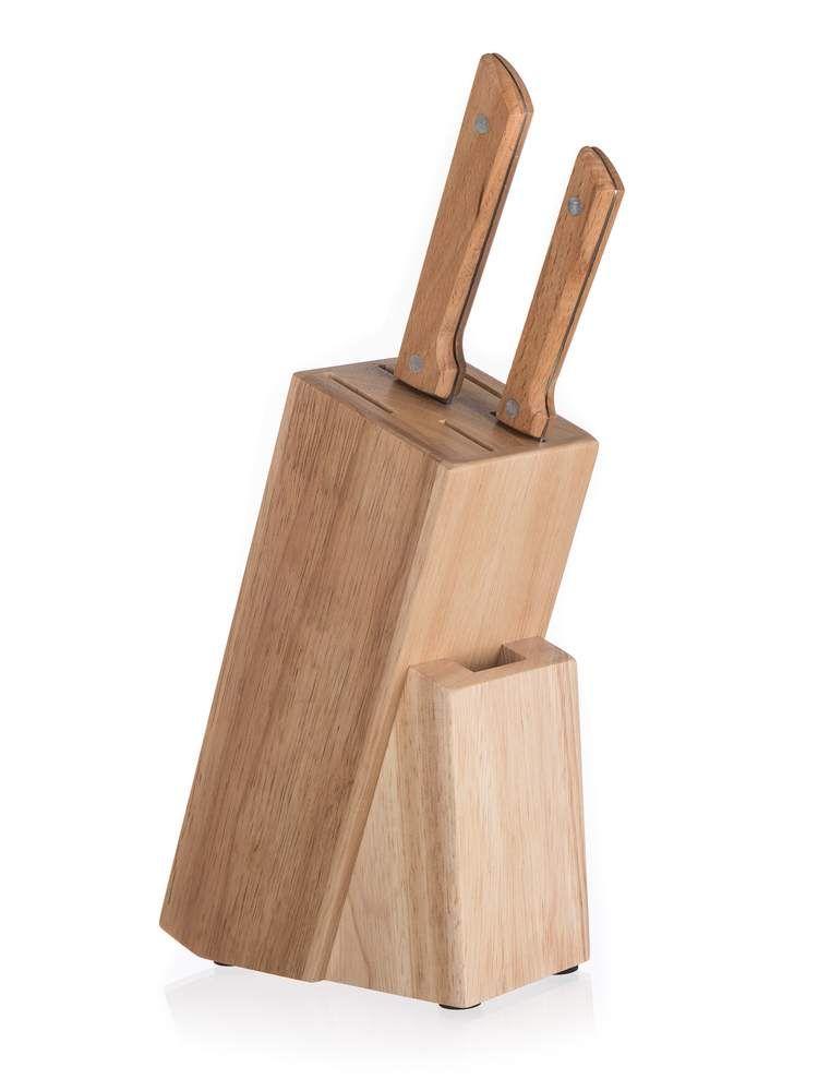 Wooden stand for 5 knives + scissors Brillante 22x17x9 cm