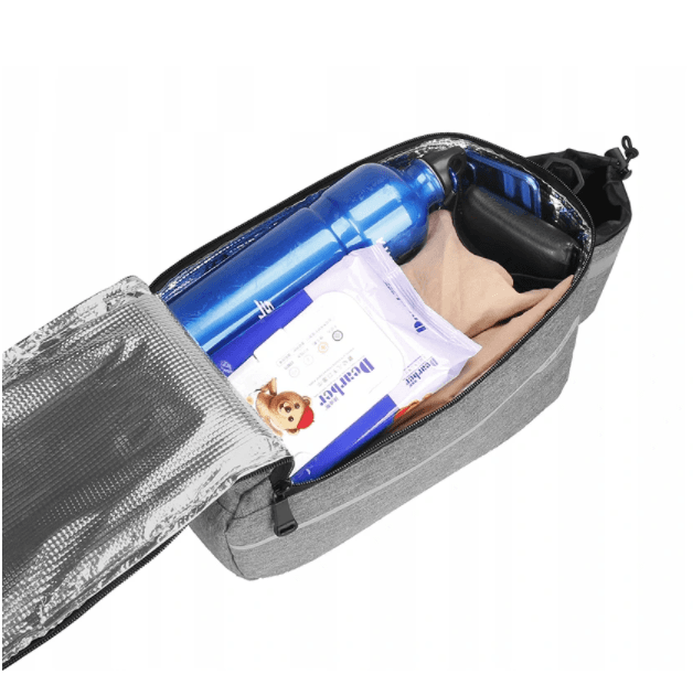 Wielofunkcyjna torba termiczna na bagażnik/ Izolowana sakwa rowerowa na bagażnik — szara