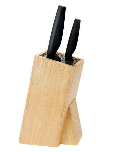 Drewniany stojak na noże ceramiczne Brillante ze szczelinami