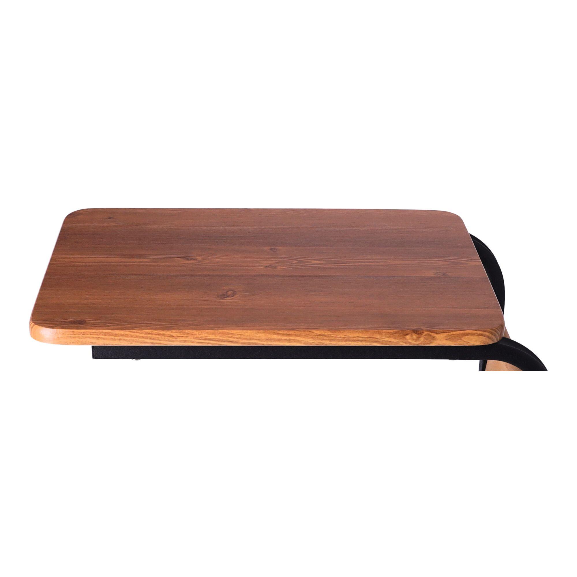 Mobile coffee table / Side coffee table on wheels - dark color