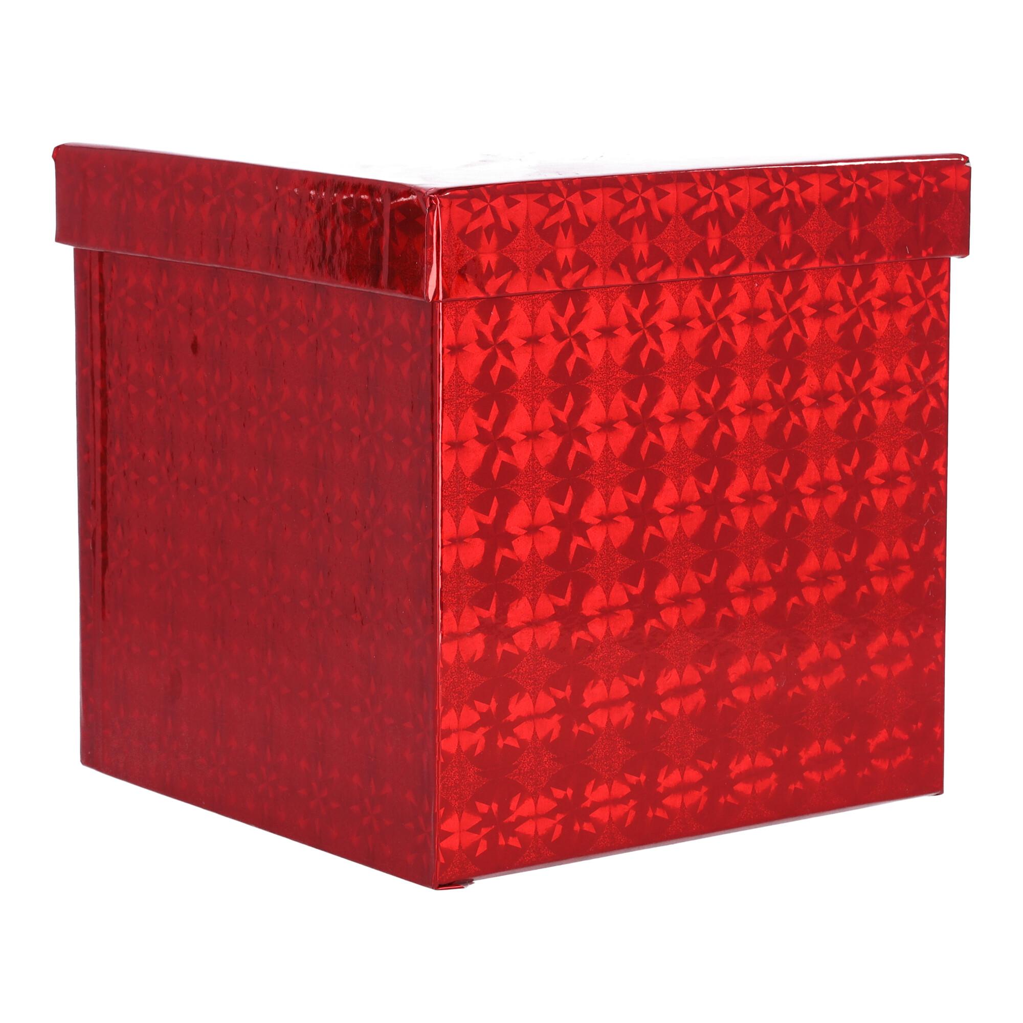 Pudełko prezentowe kwadratowe - czerwone 10,5x10,5 cm